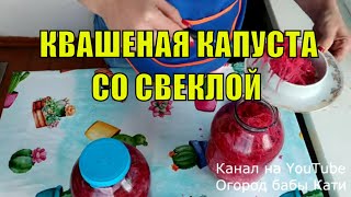 Рецепт хрустящей квашеной капусты со свеклой на зиму! Квашеная капуста со свеклой!