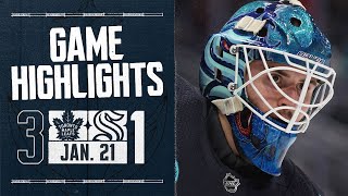 Seattle Kraken vs. Toronto Maple Leafs | 1/21Game Highlights