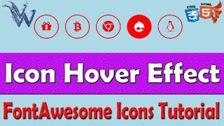 CSS icon hover effect color change | Font awesome tutorial By Amazing Techno Tutorials