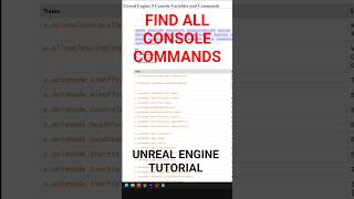View ALL of the Unreal Engine Console Commands Here #UnrealEngine #GameDev #IndieDev #UE #FYP