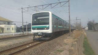 【E501系基本編成定期回送を撮影!上り編】大綱踏切 回540M 回送列車E501系K703編成通過シーン 2026年3月22日