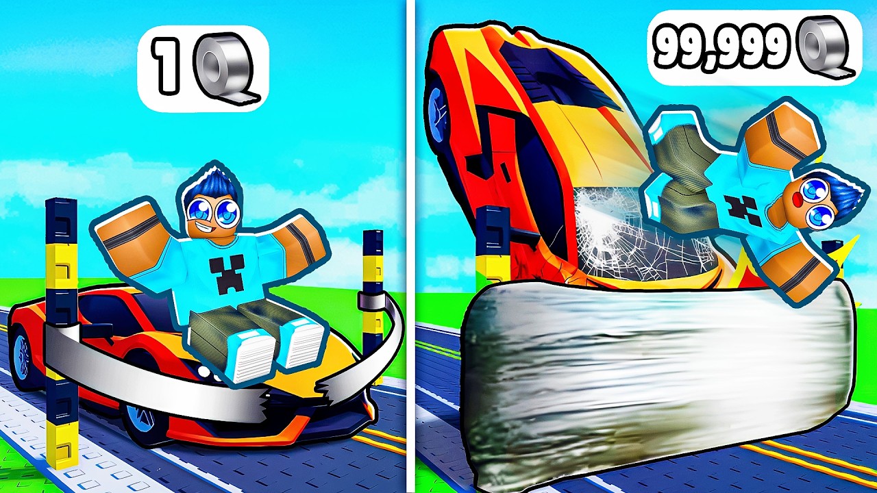 Aumentado MINHA VELOCIDADE até QUEBRAR as FITAS ADESIVAS no Roblox