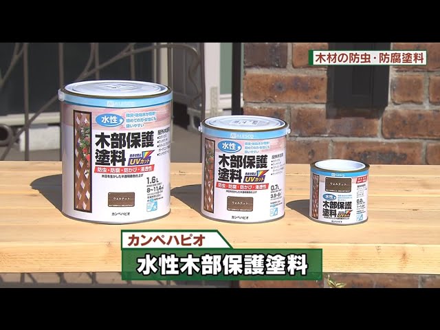 木材の防虫・防腐塗料カンペハピオ「木部保護塗料」0.3L、0.7L、1.6L 
