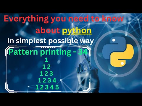 Pattern printing 34 (Numbers - 10) | pattern printing in python tutorial | python full course