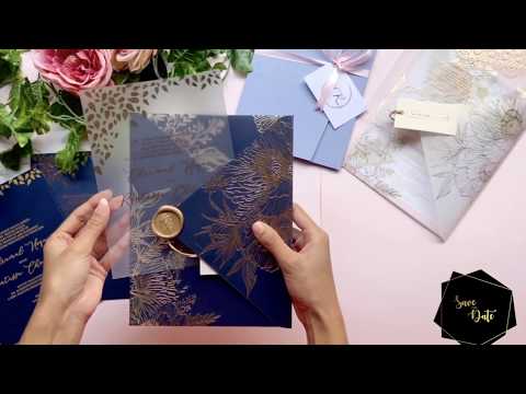 transparent-foiled-card-with-royal-blue-envelop-।-modern-wedding-invitations