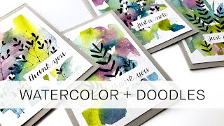 how to make 4 cards at once with silhouette doodles **for beginners