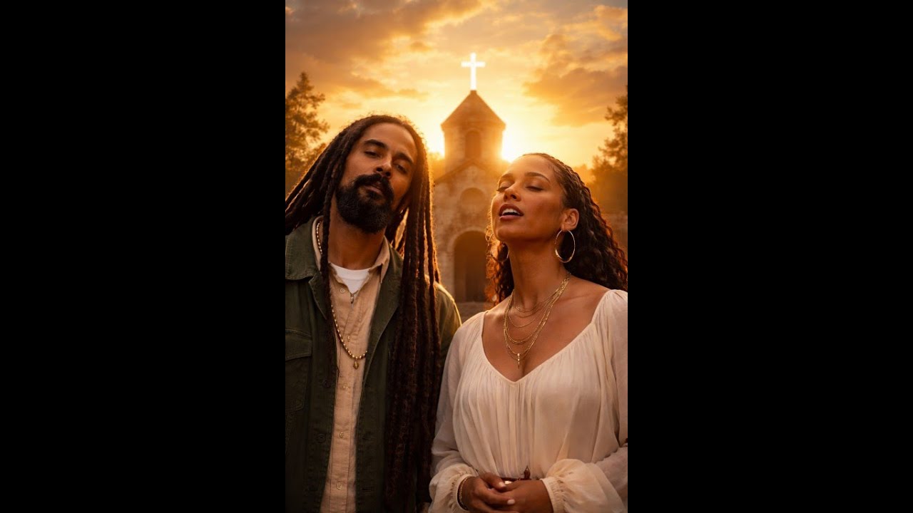Damian Marley's ft Alicia keys's -here I am to worship. (Official Lyrics Video)