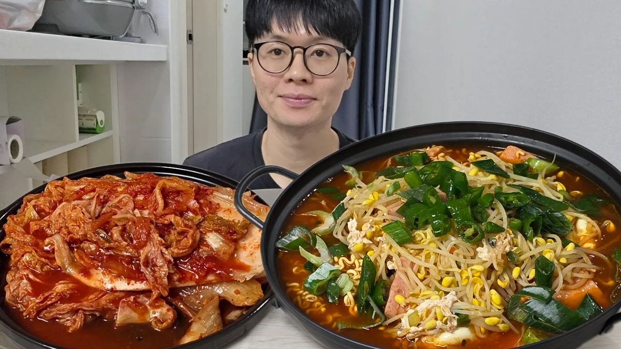 열라면으로 끓인 해장라면