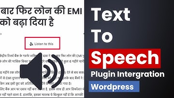Text to Speech - Website Voice | Article Reading Feature | Wordpress Plugin Integration
