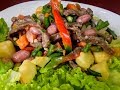 Ensalada caliente de verduras y carne de res