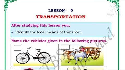 Transportation Class 1 EVS full lesson explanation and textbook activities