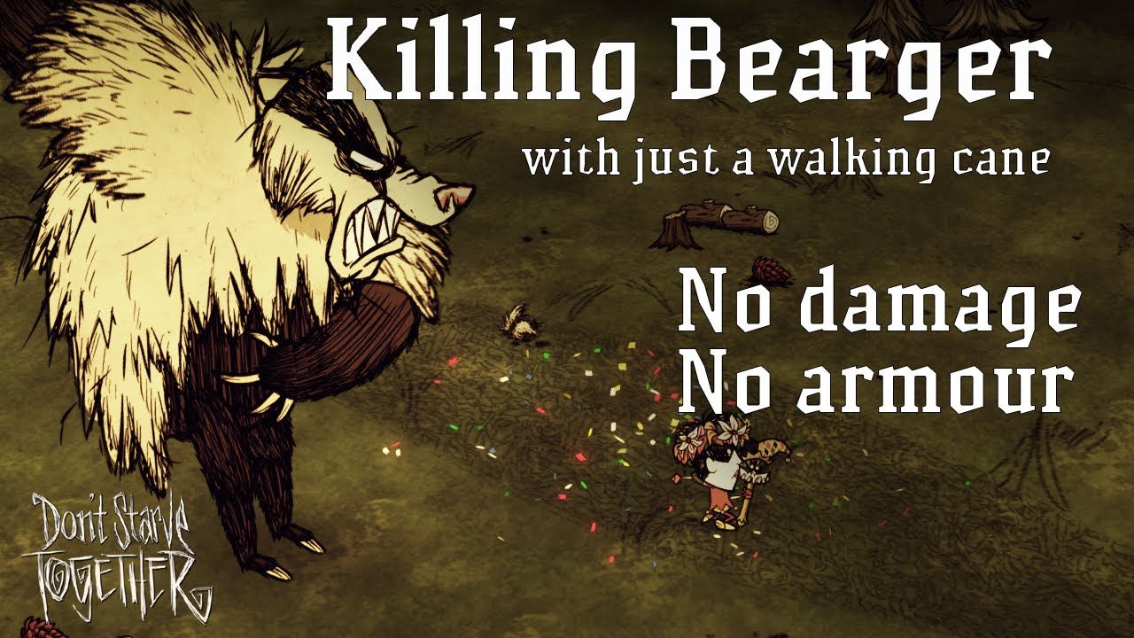 DST Killing Bearger w/ a Walking Cane as Wes. No Damage. No armour