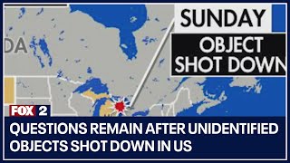 Questions remain after unidentified objects shot down in US