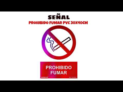 Video de Señal prohibido fumar PVC 30x40 cm  Rojo