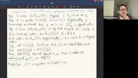 Linear Algebra, Lecture 5 (Review: Eigenvalues, eigenvectors and eigenspaces)