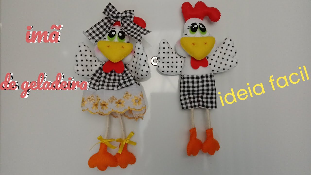 faça você mesmo um lindo imã de geladeira de galinha