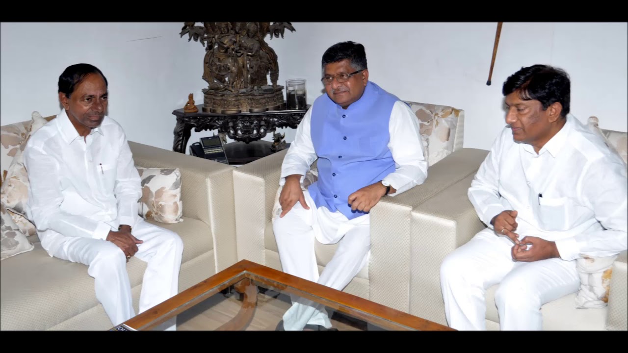 CM KCR met Ravi Shankar Prasad at Union Minister's Residence New Delhi