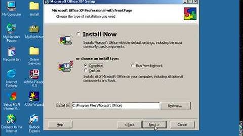 Office XP (Office 2002) Installation On Windows Me