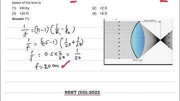 Neet(UG) 2022 (Q8) A biconvex lens has radii of curvature, 20cm each. If the refractive index of