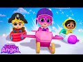 Jill’s Pink Princess Sled Race! ❄️ Winter Fun! | Little Angel Kids Songs & Nursery Rhymes