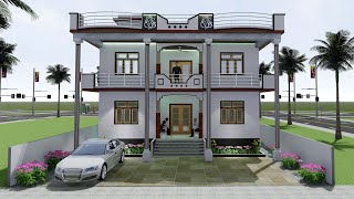 8 bedrooms simple village house plans |Beautiful home plan I 34'x38' I For Two Brother @My home plan