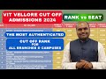 Vit result 2024  know your seat for your rank  cut off data for all 40 branches  campuses