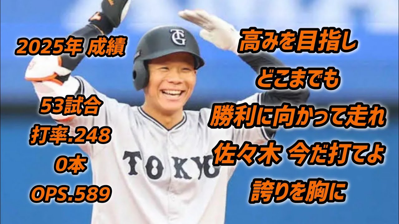 佐々木俊輔【30分耐久】応援歌 広告なし 作業用 睡眠用BGM 歌詞つき 現地音源 ハモり 1時間耐久 読売ジャイアンツ 巨人