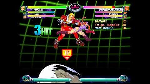 MvC2: Cammy + Hulk AAA 70% KBA Combo