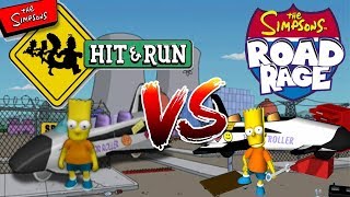 Simpsons Hit &amp; Run Cars From Road Rage (Comparison)