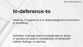 In-deference-to Meaning