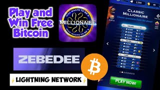 Play Millionaire Daily Trivia and Win Free Bitcoin | Who Wants To Be a Millionaire | Zebedee wallet screenshot 3