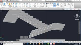 أسهل وأسرع طريقه لرسم سلم ثرى دى على الاوتوكاد - Autocad 3d