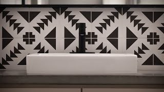 Aztec Tile Wall and Vessel Sink Install // DIY Modern Bathroom Pt.3