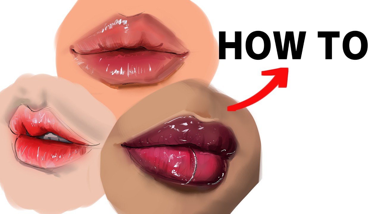 How To Draw Juicy Lips  ( Speed Paint ) 🫦