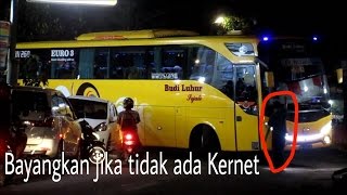 Bus belok di jalan sempit, Hampir nyenggol mobil!!