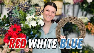 Make a patriotic wreath with me! 🇺🇸 🌿