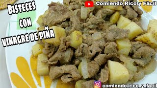 BISTEC DE RES CON VINAGRE DE PIÑA | COMIENDO RICO Y FÁCIL