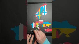 Drawing The Flag Of Spain On My Europe Map 🇪🇸 - What's Next? #art #painting #spain
