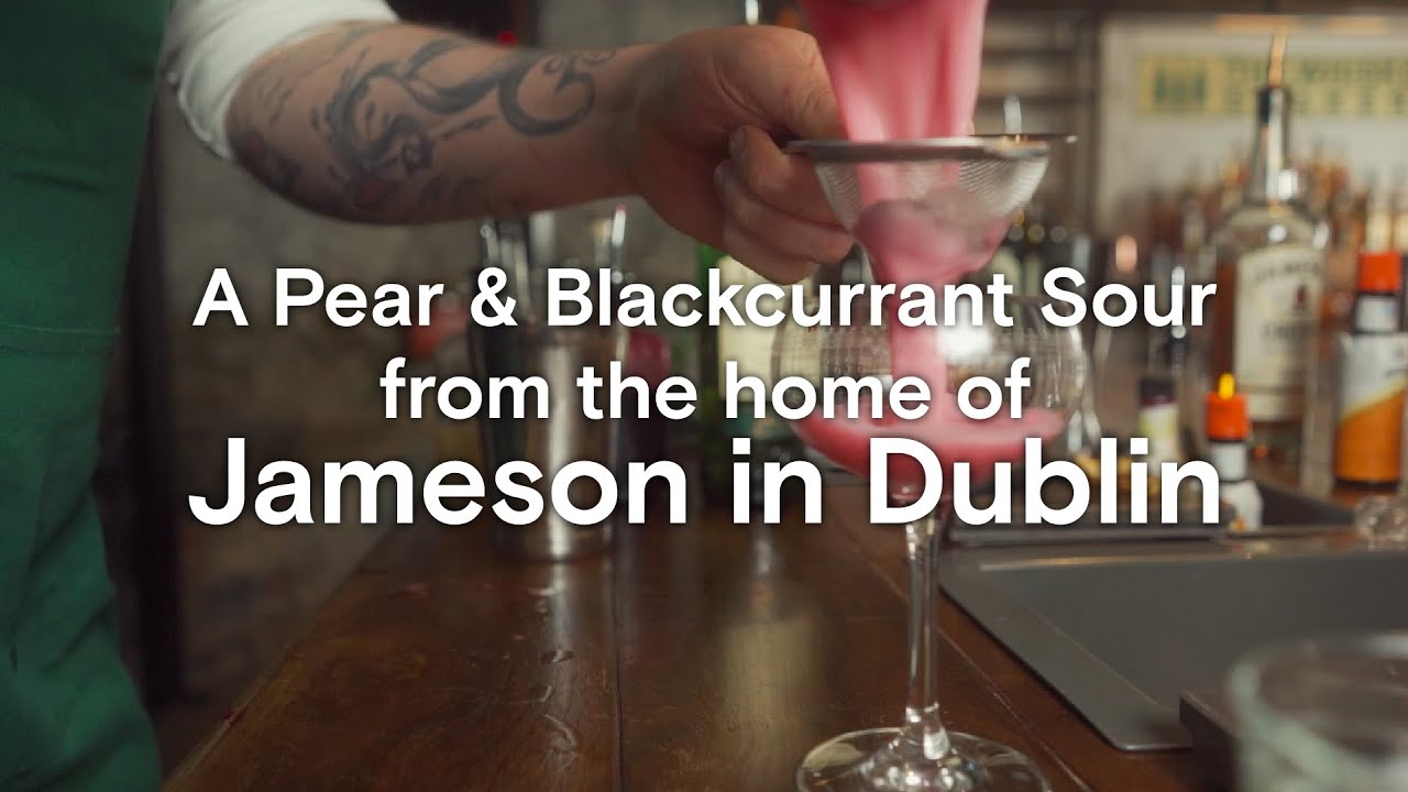Signature Serve: The Pear & Blackcurrant Sour from JJ’s bar at Jameson Distillery Bow St.