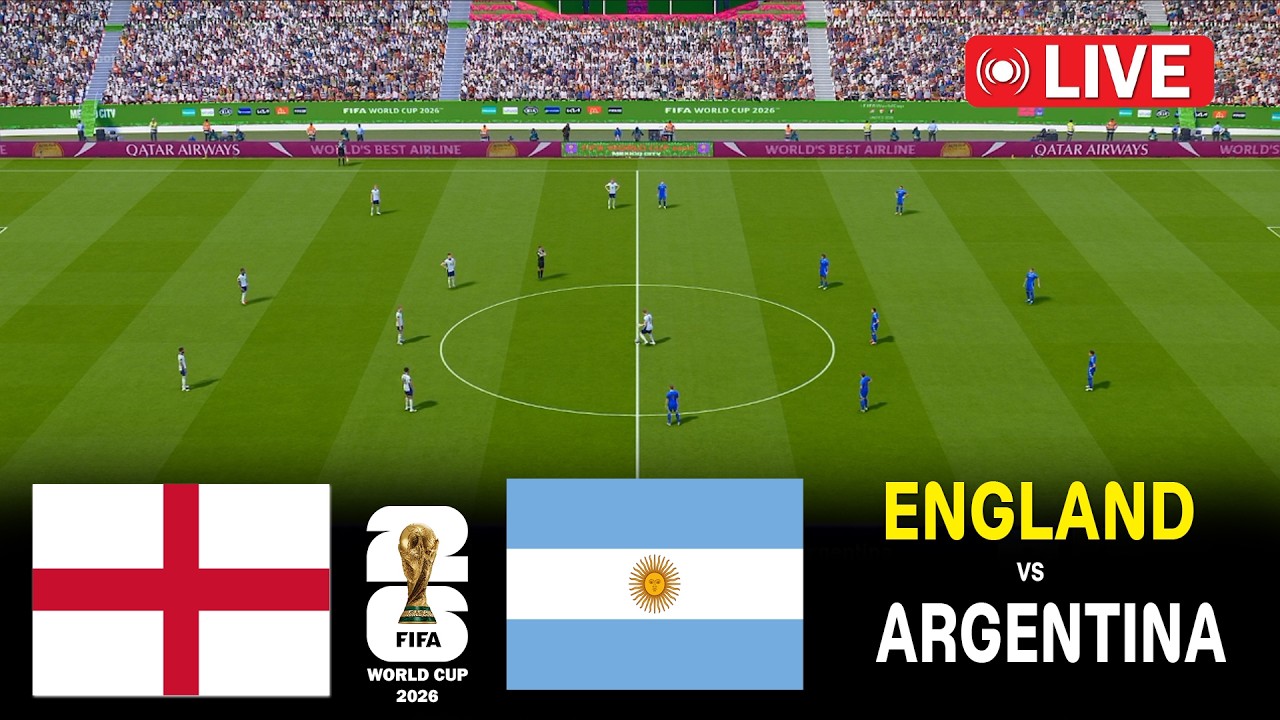 🔴Live : Argentina vs England I Video Game Simulation I Full Match Live Stream I 16 July, 2026