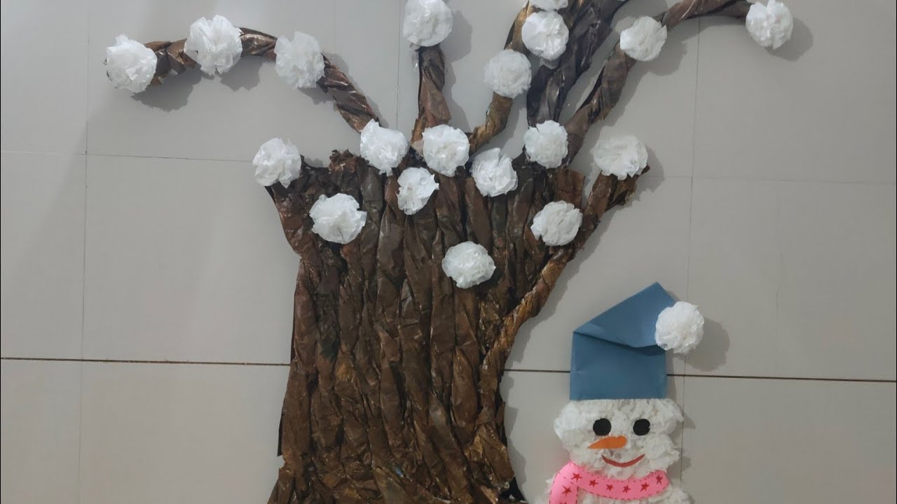 Old paper se winter magic ❄️✨ | Easy wall decorJab winter aaye aur creativity jag jaaye