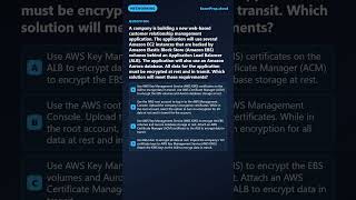 A company is building a new web-based customer relationship management... | AWS SAA-C03 #Shorts
