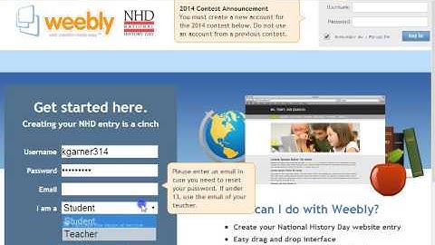 How to create a Weebly Website for NHD