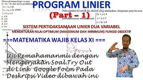 Program Linier Part 1 Matematika Wajib Kelas XI SMA/MA/SMK