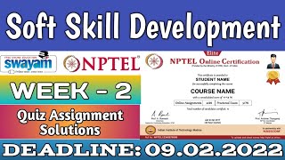 NPTEL Soft Skill Development WEEK 2 ASSIGNMENT ANSWERS | 2022