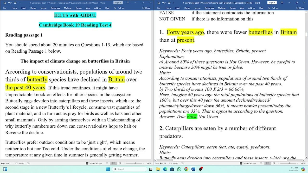 Cambridge Book 19 Academic Reading Test 4 True False Not Given