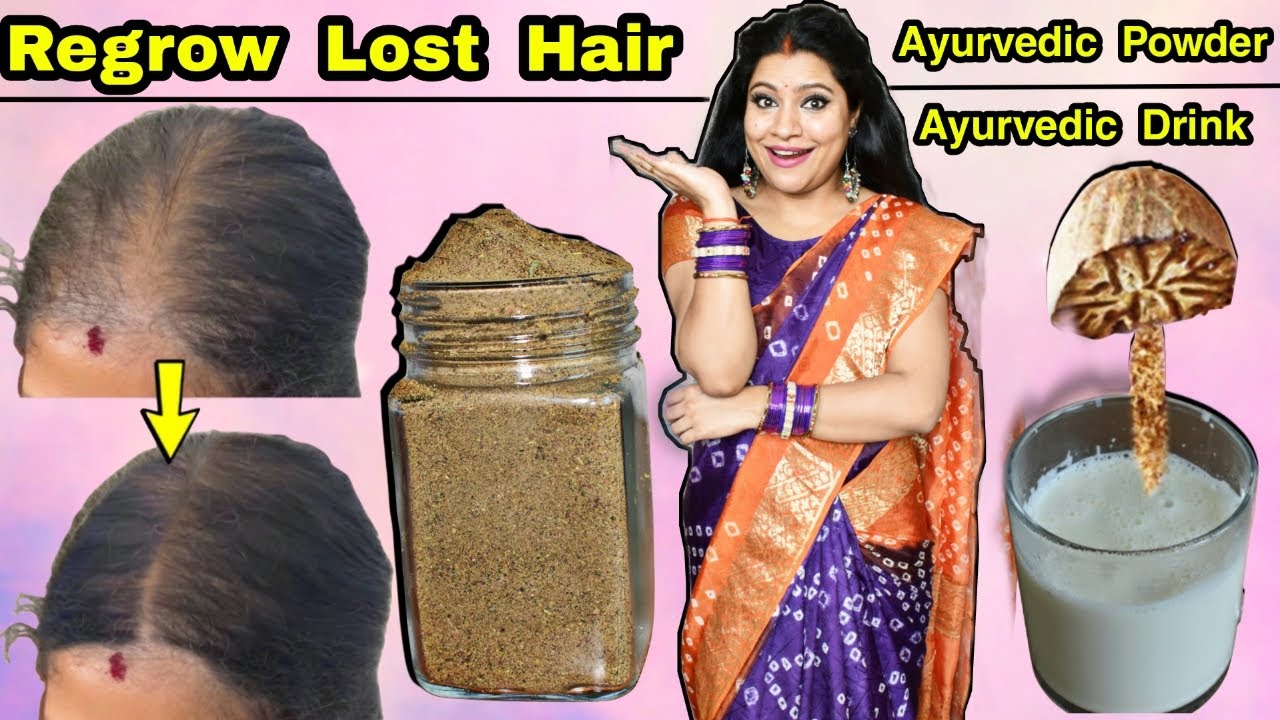 Ayurvedic Powder & Ayurvedic Drink To Regrow Lost Hair,Thick,Long