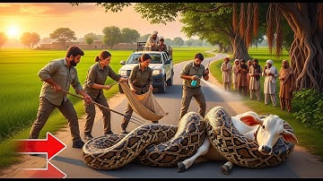 Brave Rescue Squad vs Massive Python Saves Trapped Cow! Shocking Wildlife Drama 2025 🐄