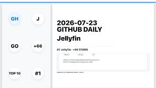 2026-07-23 | GitHub Top 10 Daily | Jellyfin | Insight AI