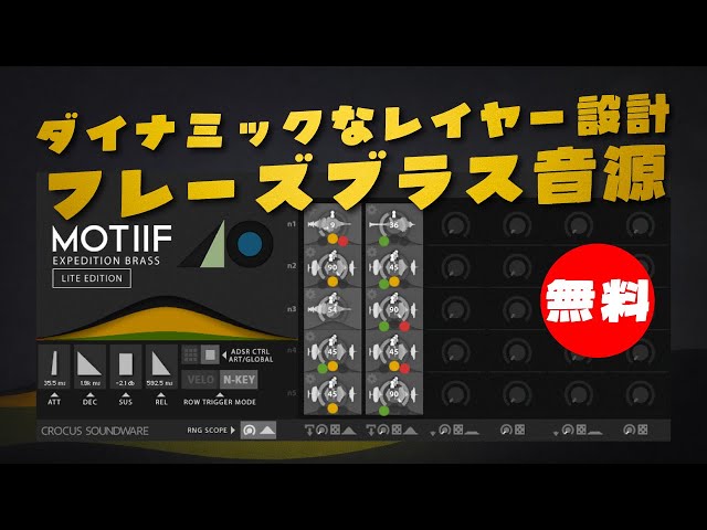 無料】ダイナミックなレイヤー設計フレーズ搭載ブラス音源Crocus